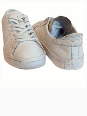 Adidas Originals White Court Vantage Leather/Snakeskin Retro Sneaker- Sz. 8
